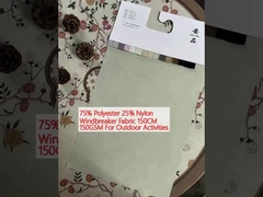 75% Poliéster 25% Nylon Windbreaker Tecido 150CM 150GSM Para atividades ao ar livre