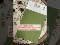 Tecido de revestimento leve, respirável e resistente ao vento 157GSM, tecido de poliéster para casacos